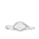 Illusion Set Round Cut Diamond Promise Ring in Gold Diamond - ( HI-SI ) - Color and Clarity - Rosec Jewels