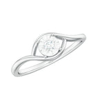 Illusion Set Round Cut Diamond Promise Ring in Gold Diamond - ( HI-SI ) - Color and Clarity - Rosec Jewels