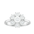 Illusion Set Round Diamond Flower Engagement Ring in Gold Diamond - ( HI-SI ) - Color and Clarity - Rosec Jewels