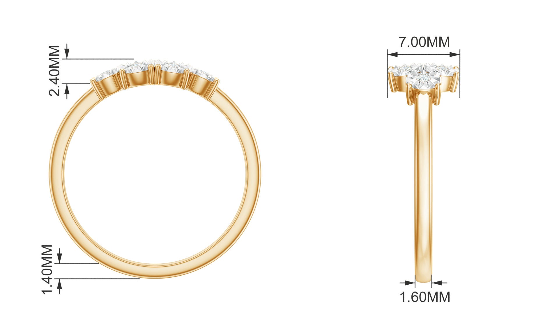 Natural Diamond Miracle Plate Cluster Ring in Gold Diamond - ( HI-SI ) - Color and Clarity - Rosec Jewels