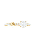 Illusion Set Round Diamond Gold Minimal Promise Ring Diamond - ( HI-SI ) - Color and Clarity - Rosec Jewels