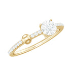 Illusion Set Round Diamond Gold Minimal Promise Ring Diamond - ( HI-SI ) - Color and Clarity - Rosec Jewels