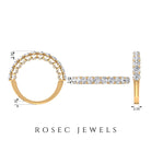 2 CT Round Cut Diamond and Gold Half Eternity Ring Diamond - ( HI-SI ) - Color and Clarity - Rosec Jewels