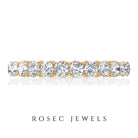 2 CT Round Cut Diamond and Gold Half Eternity Ring Diamond - ( HI-SI ) - Color and Clarity - Rosec Jewels