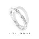 Pinpoint Set Natural Diamond Minimal Half Eternity Band Ring Diamond - ( HI-SI ) - Color and Clarity - Rosec Jewels