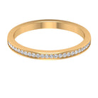 Pinpoint Set Natural Diamond Minimal Half Eternity Band Ring Diamond - ( HI-SI ) - Color and Clarity - Rosec Jewels