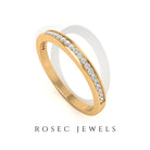 Pinpoint Set Natural Diamond Minimal Half Eternity Band Ring Diamond - ( HI-SI ) - Color and Clarity - Rosec Jewels