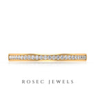 Pinpoint Set Natural Diamond Minimal Half Eternity Band Ring Diamond - ( HI-SI ) - Color and Clarity - Rosec Jewels