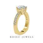 2.50 CT Solitaire Zircon Engagement Ring with Side Stones Zircon - ( AAAA ) - Quality - Rosec Jewels