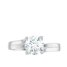 7 MM Round Moissanite Solitaire Ring in Gold Moissanite - ( D-VS1 ) - Color and Clarity - Rosec Jewels