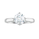 Twisted Prong Set Round Moissanite Solitaire Ring in Gold Moissanite - ( D-VS1 ) - Color and Clarity - Rosec Jewels