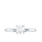 3/4 CT Certified Moissanite Solitaire Minimal Engagement Ring Moissanite - ( D-VS1 ) - Color and Clarity - Rosec Jewels