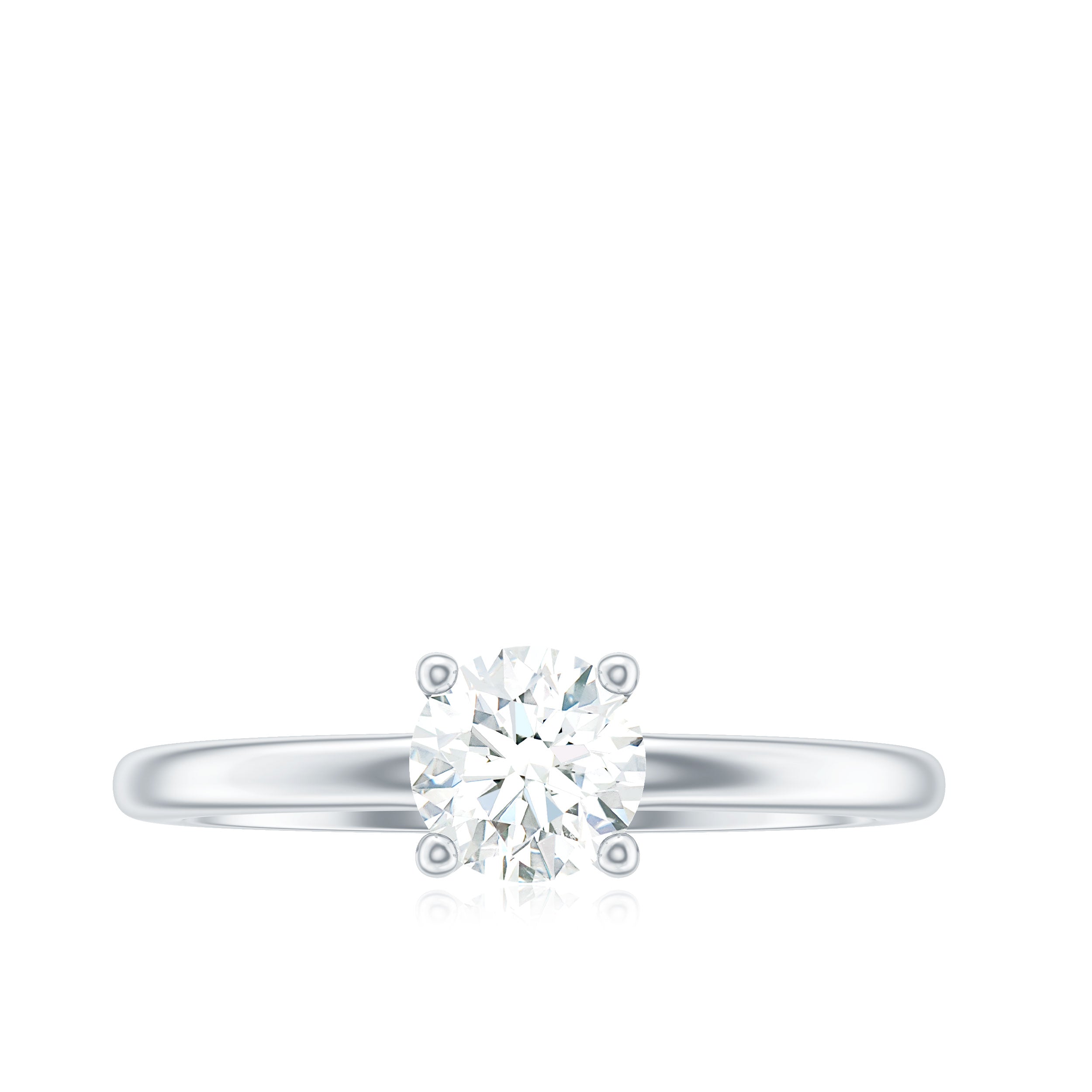 3/4 CT Certified Moissanite Solitaire Minimal Engagement Ring Moissanite - ( D-VS1 ) - Color and Clarity - Rosec Jewels