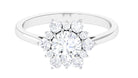 1.75 CT Claw Set Classic Moissanite Cluster Engagement Ring Moissanite - ( D-VS1 ) - Color and Clarity - Rosec Jewels