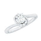 1/2 CT Round Cut Diamond Cluster Bypass Ring in Prong Setting Diamond - ( HI-SI ) - Color and Clarity - Rosec Jewels