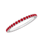 1/2 CT Created Ruby Eternity Stackable Ring Lab Created Ruby - ( AAAA ) - Quality - Rosec Jewels