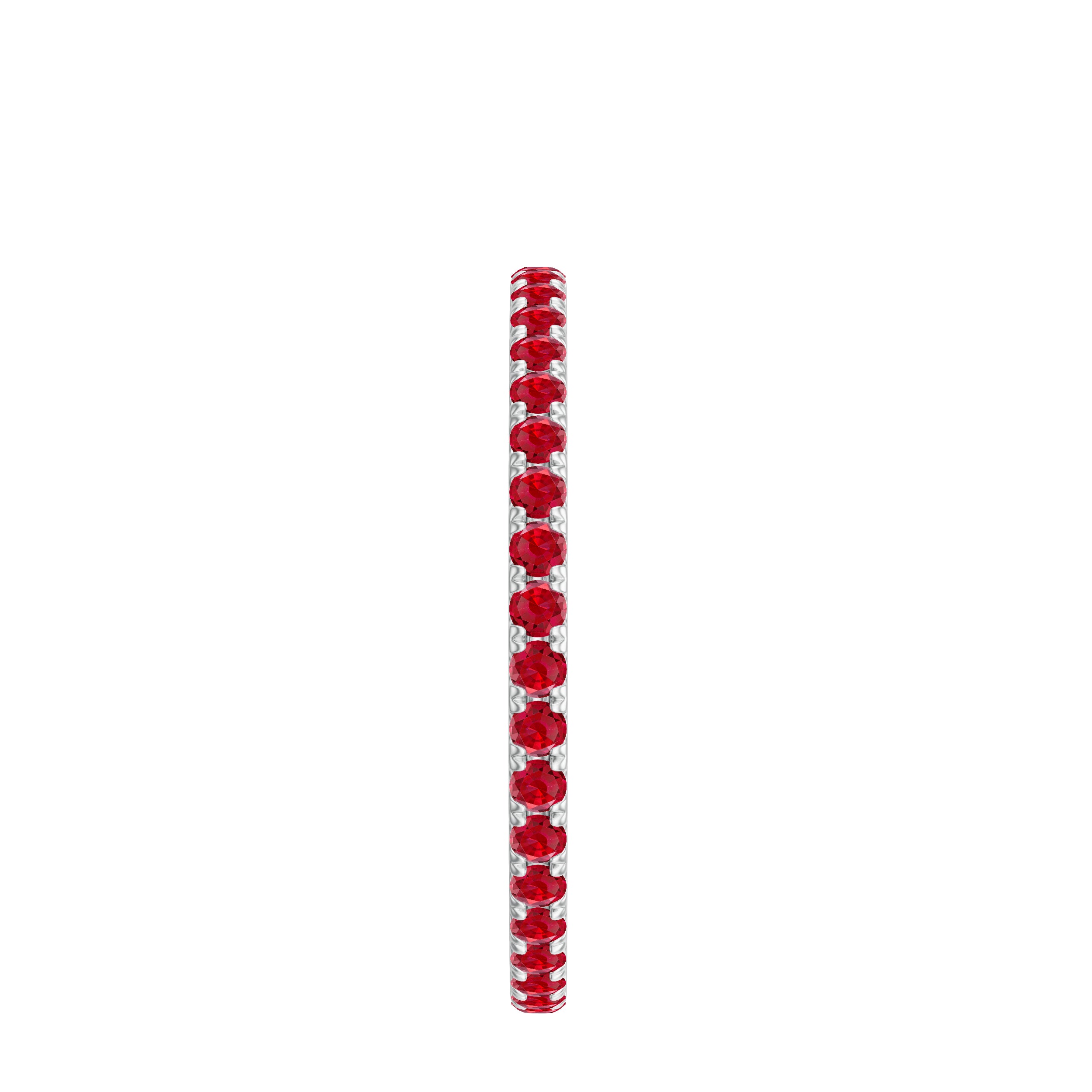 1/2 CT Created Ruby Eternity Stackable Ring Lab Created Ruby - ( AAAA ) - Quality - Rosec Jewels