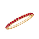 1/2 CT Created Ruby Eternity Stackable Ring Lab Created Ruby - ( AAAA ) - Quality - Rosec Jewels