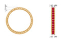 Channel Set Round Created Ruby Eternity Ring with Gold Beaded Lab Created Ruby - ( AAAA ) - Quality - Rosec Jewels