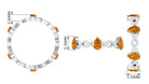 Natural Citrine and Diamond Eternity Ring in Prong Setting Citrine - ( AAA ) - Quality - Rosec Jewels