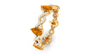 Natural Citrine and Diamond Eternity Ring in Prong Setting Citrine - ( AAA ) - Quality - Rosec Jewels