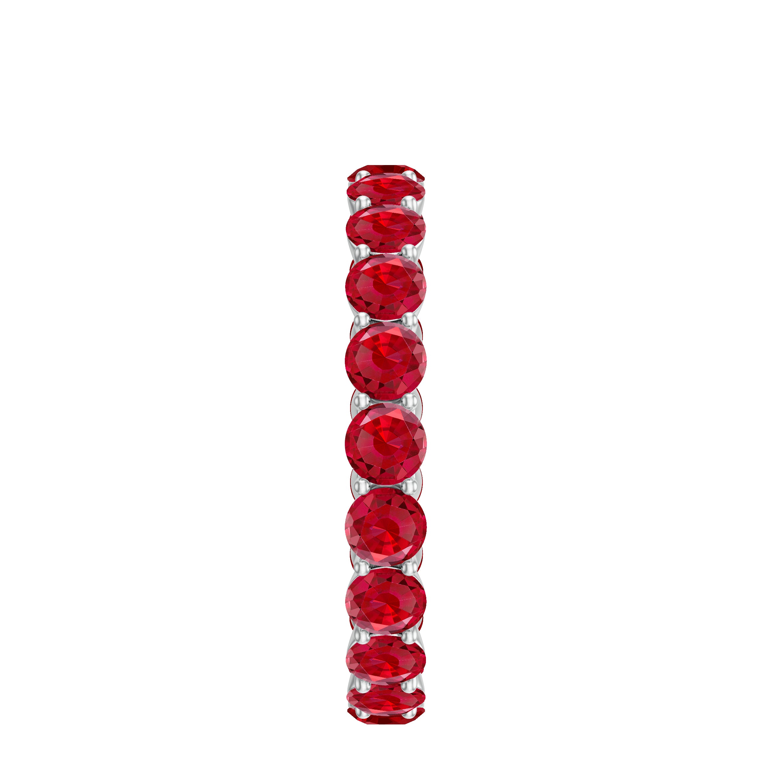 3 CT Round Lab-Created Ruby Full Eternity Band Ring in Gold Lab Created Ruby - ( AAAA ) - Quality - Rosec Jewels