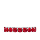 3 CT Round Lab-Created Ruby Full Eternity Band Ring in Gold Lab Created Ruby - ( AAAA ) - Quality - Rosec Jewels