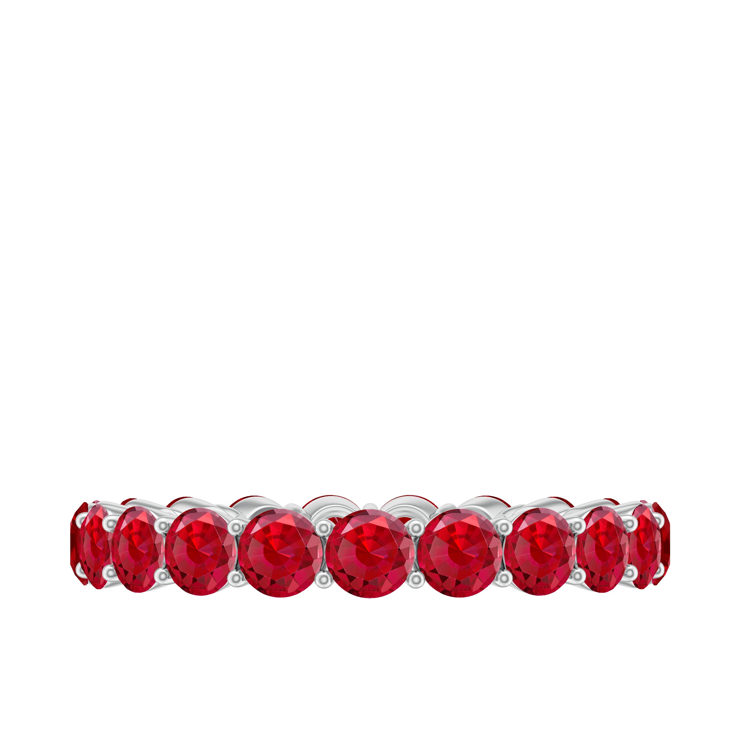 3 CT Round Lab-Created Ruby Full Eternity Band Ring in Gold Lab Created Ruby - ( AAAA ) - Quality - Rosec Jewels