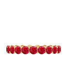 3 CT Round Lab-Created Ruby Full Eternity Band Ring in Gold Lab Created Ruby - ( AAAA ) - Quality - Rosec Jewels