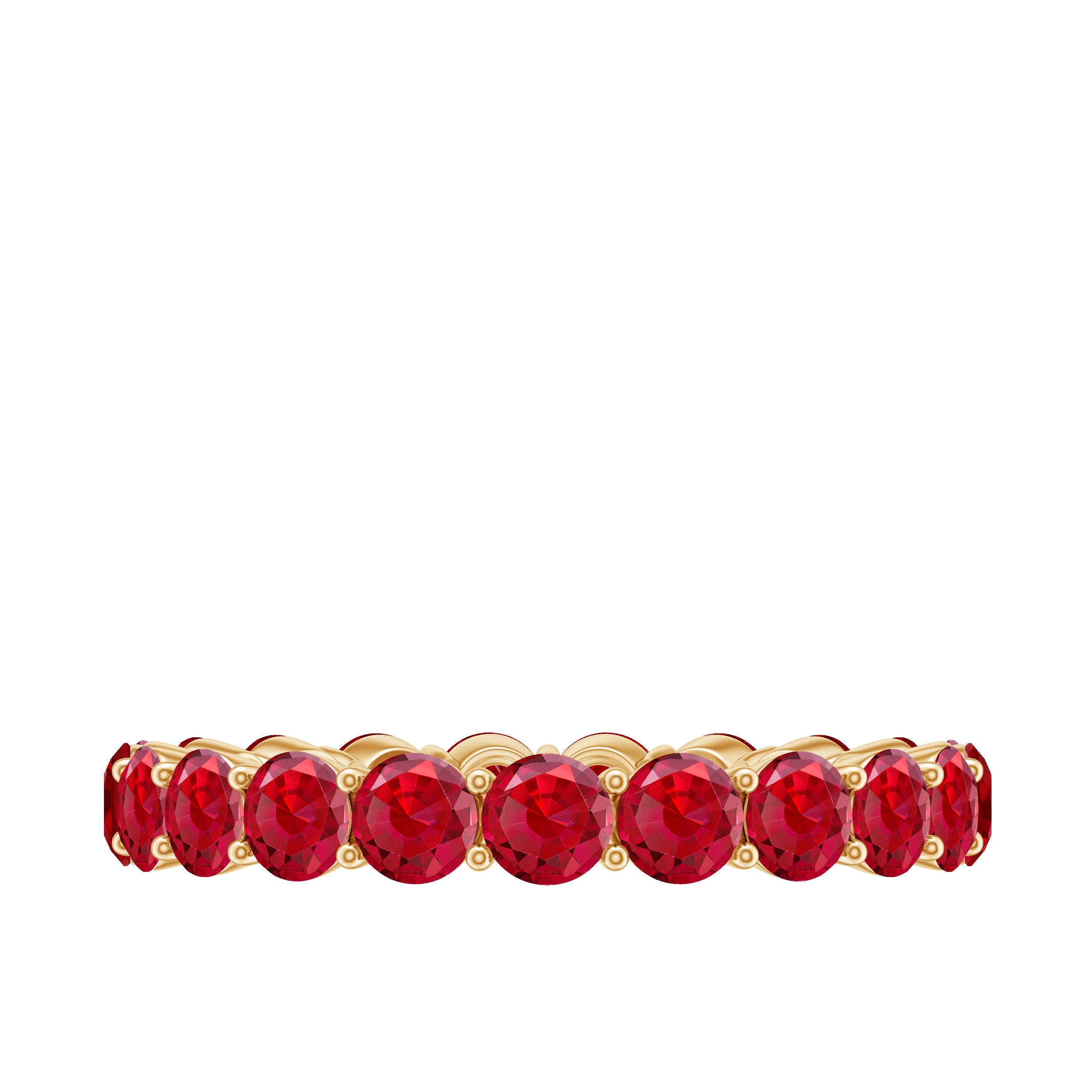 3 CT Round Lab-Created Ruby Full Eternity Band Ring in Gold Lab Created Ruby - ( AAAA ) - Quality - Rosec Jewels