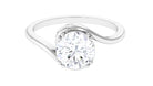 2 CT Round Moissanite Bypass Engagement Ring in Gold Moissanite - ( D-VS1 ) - Color and Clarity - Rosec Jewels