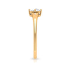 5 MM Round Cut Zircon Solitaire Ring in Gold with Split Shank Zircon - ( AAAA ) - Quality - Rosec Jewels