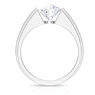 8 MM Round Cut Moissanite Solitaire Band in Tension Mount Setting Moissanite - ( D-VS1 ) - Color and Clarity - Rosec Jewels