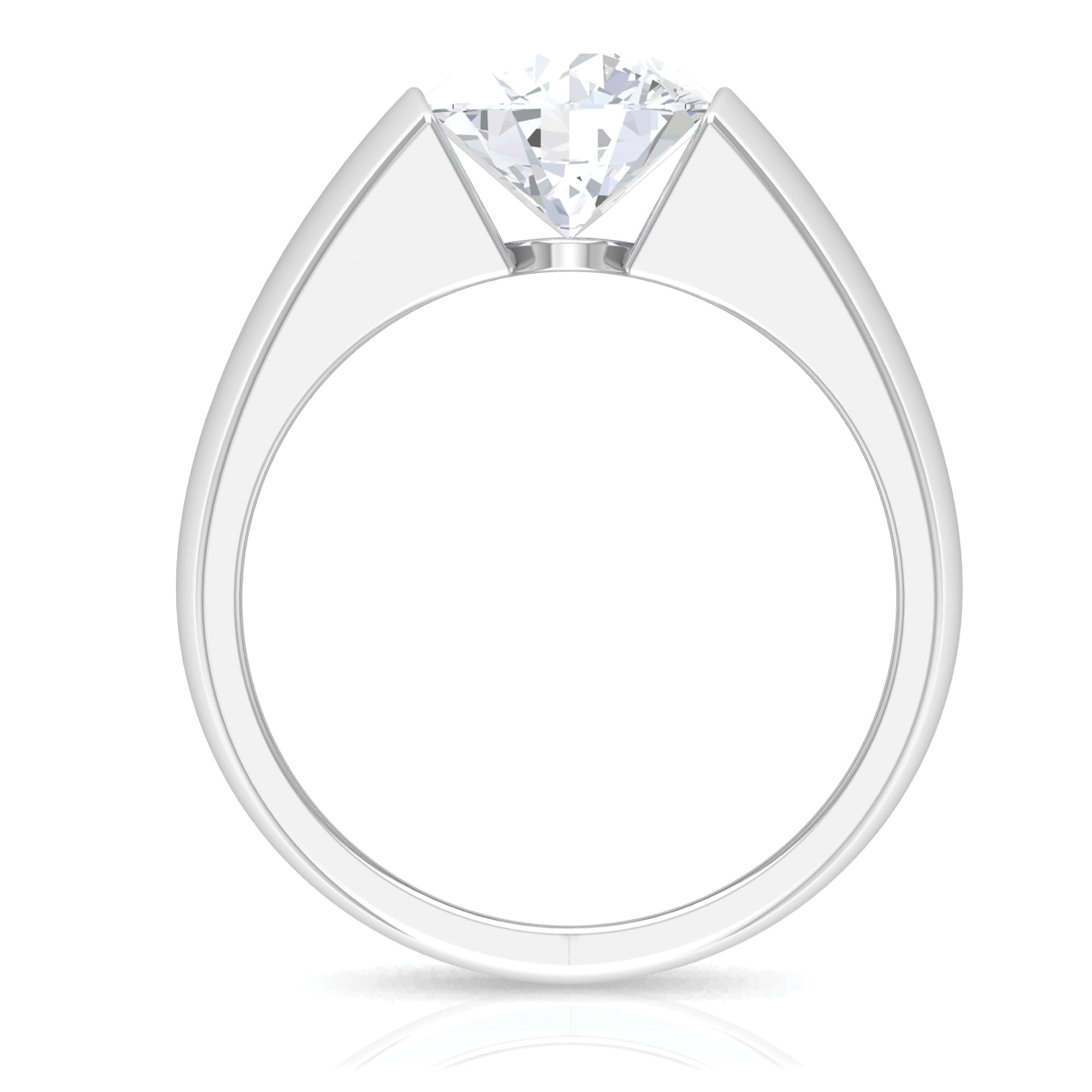 8 MM Round Cut Moissanite Solitaire Band in Tension Mount Setting Moissanite - ( D-VS1 ) - Color and Clarity - Rosec Jewels