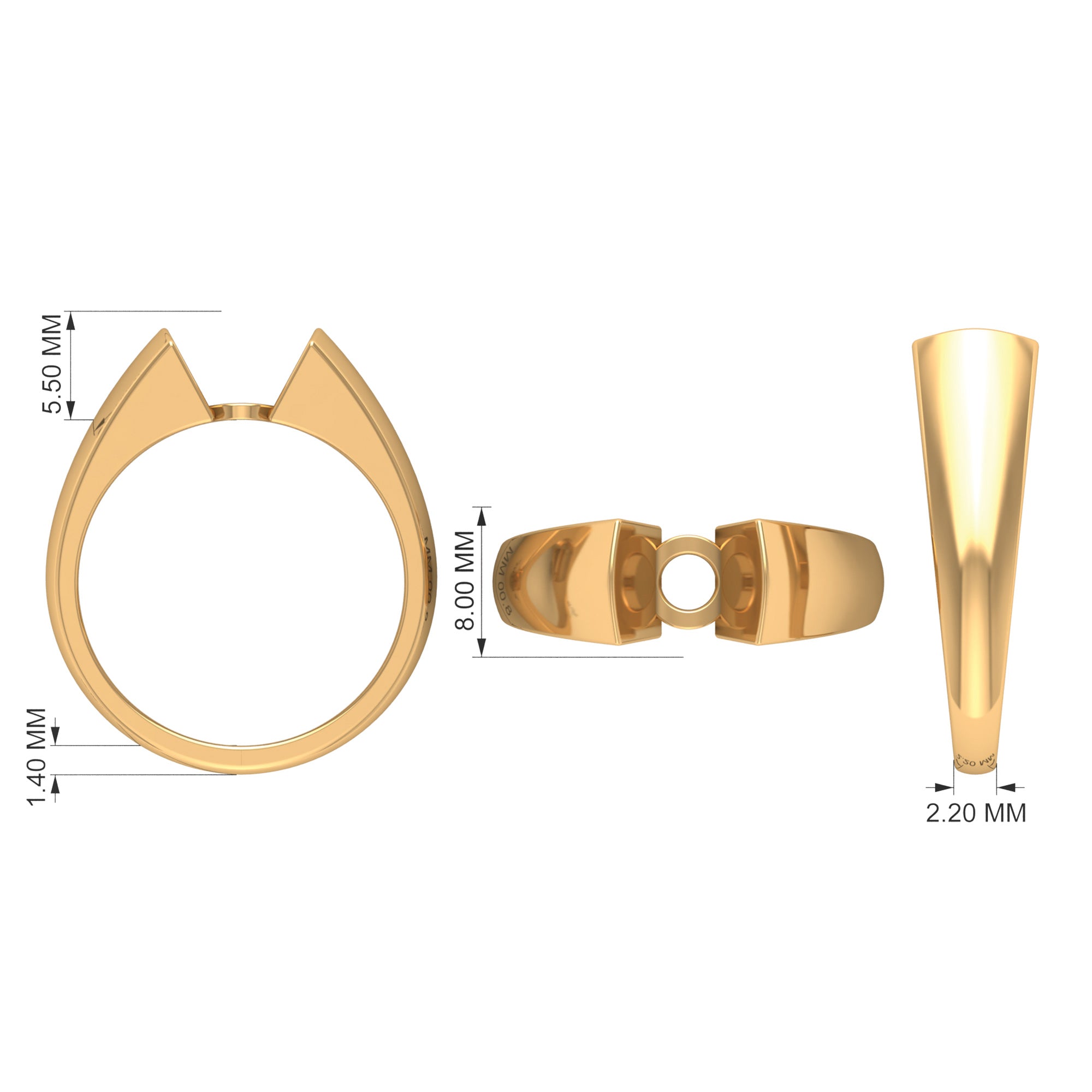 8 MM Round Cut Moissanite Solitaire Band in Tension Mount Setting Moissanite - ( D-VS1 ) - Color and Clarity - Rosec Jewels