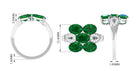 Lab Created Emerald Cluster Engagement Ring with Diamond Lab Created Emerald - ( AAAA ) - Quality - Rosec Jewels