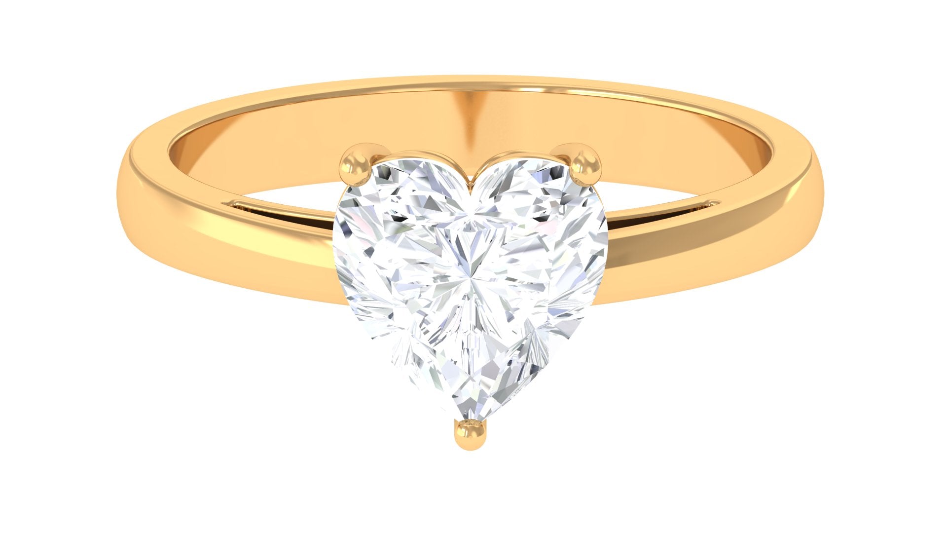 2 CT Heart Shape Moissanite Solitaire Engagement Ring Moissanite - ( D-VS1 ) - Color and Clarity - Rosec Jewels