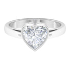 2 CT Bezel Set Moissanite Heart Solitaire Engagement Ring Moissanite - ( D-VS1 ) - Color and Clarity - Rosec Jewels