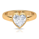 2 CT Bezel Set Moissanite Heart Solitaire Engagement Ring Moissanite - ( D-VS1 ) - Color and Clarity - Rosec Jewels