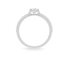 3/4 CT Princess Cut Zircon Solitaire Ring with Side Stones Zircon - ( AAAA ) - Quality - Rosec Jewels