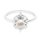 2.5 CT Freshwater Pearl Cocktail Engagement Ring with Diamond Freshwater Pearl - ( AAA ) - Quality - Rosec Jewels