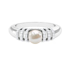 2.50 CT Freshwater Pearl and Diamond Engagement Ring Freshwater Pearl - ( AAA ) - Quality - Rosec Jewels