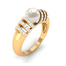 2.50 CT Freshwater Pearl and Diamond Engagement Ring Freshwater Pearl - ( AAA ) - Quality - Rosec Jewels