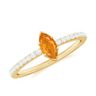 1/2 Ct Fire Opal Marquise Engagement Ring with Diamond Fire Opal - ( AAA ) - Quality - Rosec Jewels