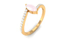 0.75 CT Marquise Cut Rose Quartz Promise Ring with Certified Diamond Rose Quartz - ( AAA ) - Quality - Rosec Jewels