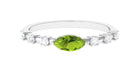 0.75 CT Peridot East West Ring with Diamond Accent Peridot - ( AAA ) - Quality - Rosec Jewels