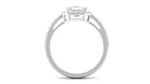 2.25 CT Asscher Cut Solitaire Zircon Halo Engagement Ring Zircon - ( AAAA ) - Quality - Rosec Jewels