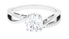 1.50 CT Round Cut Solitaire Zircon Bypass Engagement Ring Zircon - ( AAAA ) - Quality - Rosec Jewels