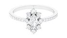 1 CT Marquise Zircon Cluster Engagement Ring in Gold Zircon - ( AAAA ) - Quality - Rosec Jewels