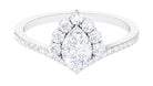 Cubic Zirconia Crown Engagement Ring in Gold Zircon - ( AAAA ) - Quality - Rosec Jewels